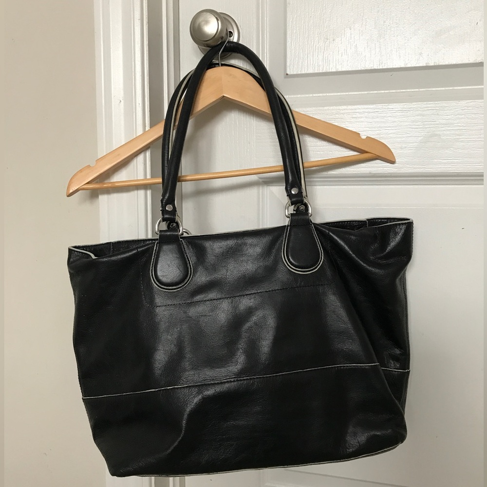 Banana Republic Real Leather tote bag, Black